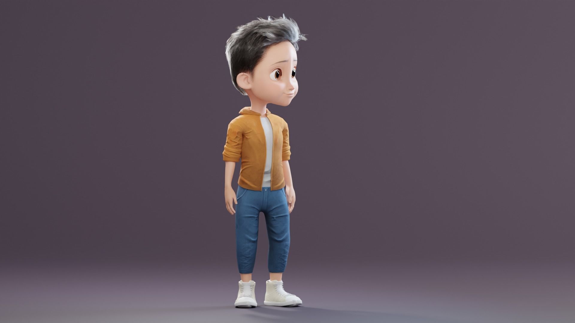Pixar-Style Kid Boy Character Rigged Low-poly 3D model_52