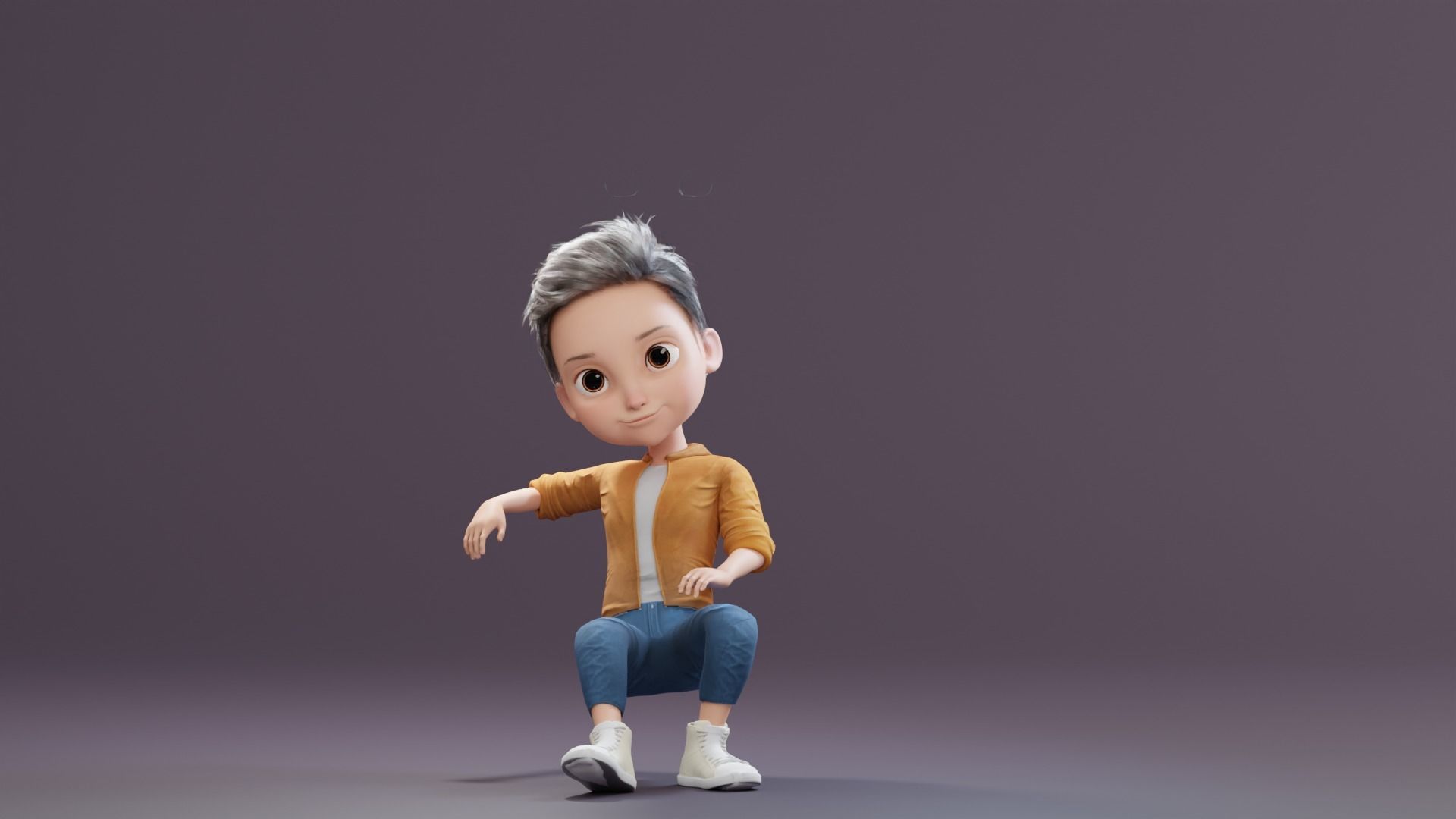 Pixar-Style Kid Boy Character Rigged Low-poly 3D model_32