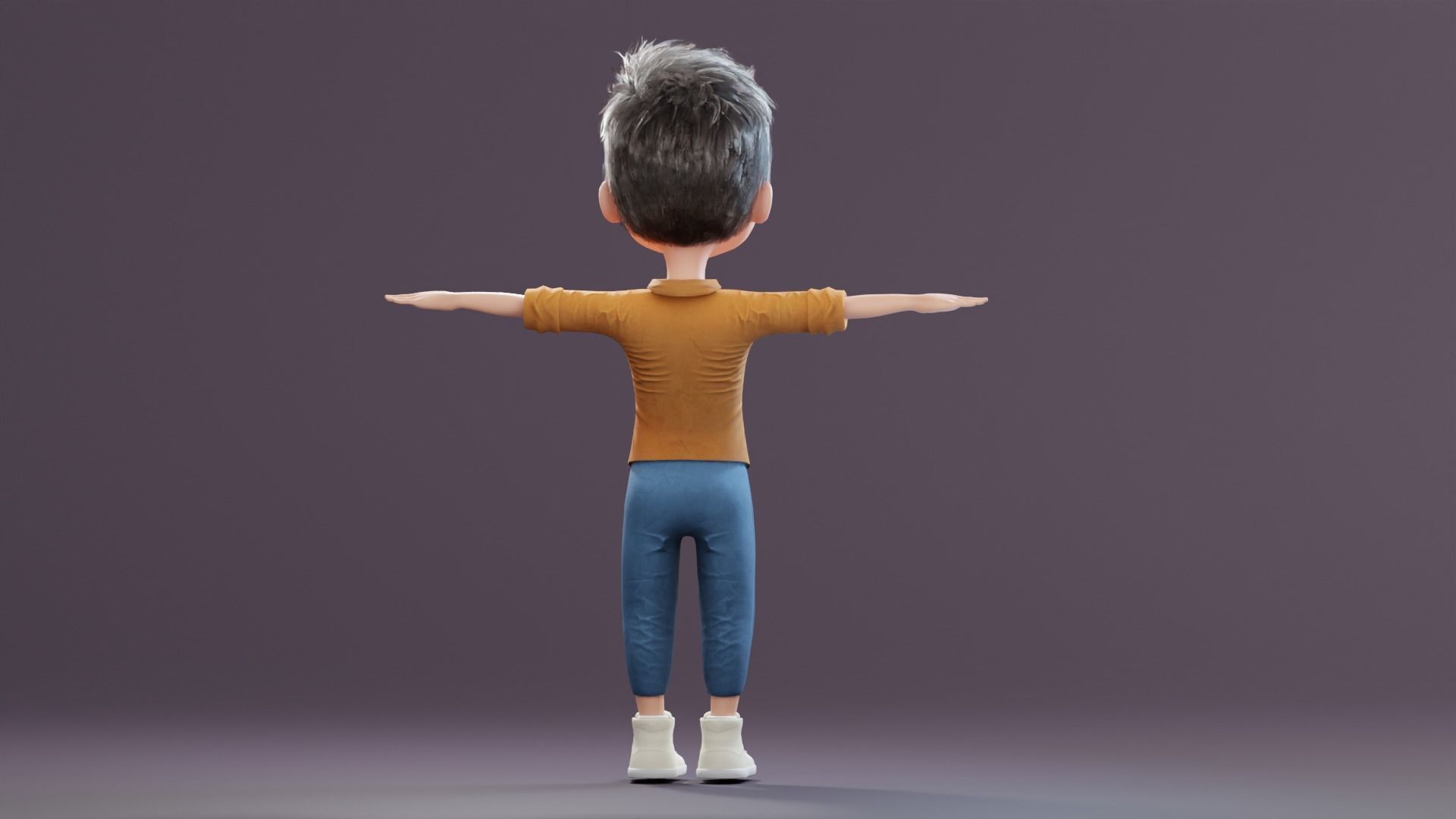 Pixar-Style Kid Boy Character Rigged Low-poly 3D model_61