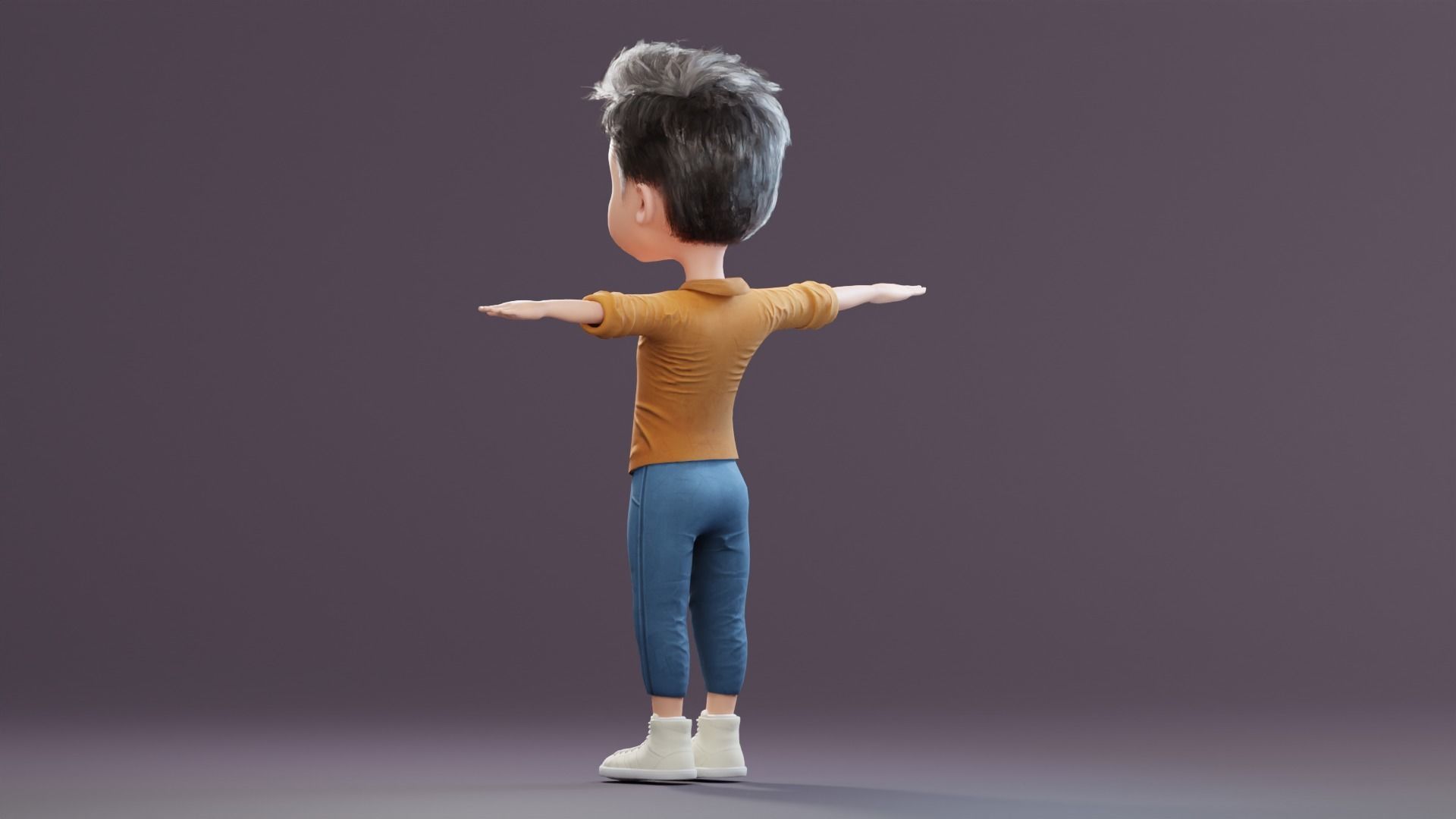 Pixar-Style Kid Boy Character Rigged Low-poly 3D model_59