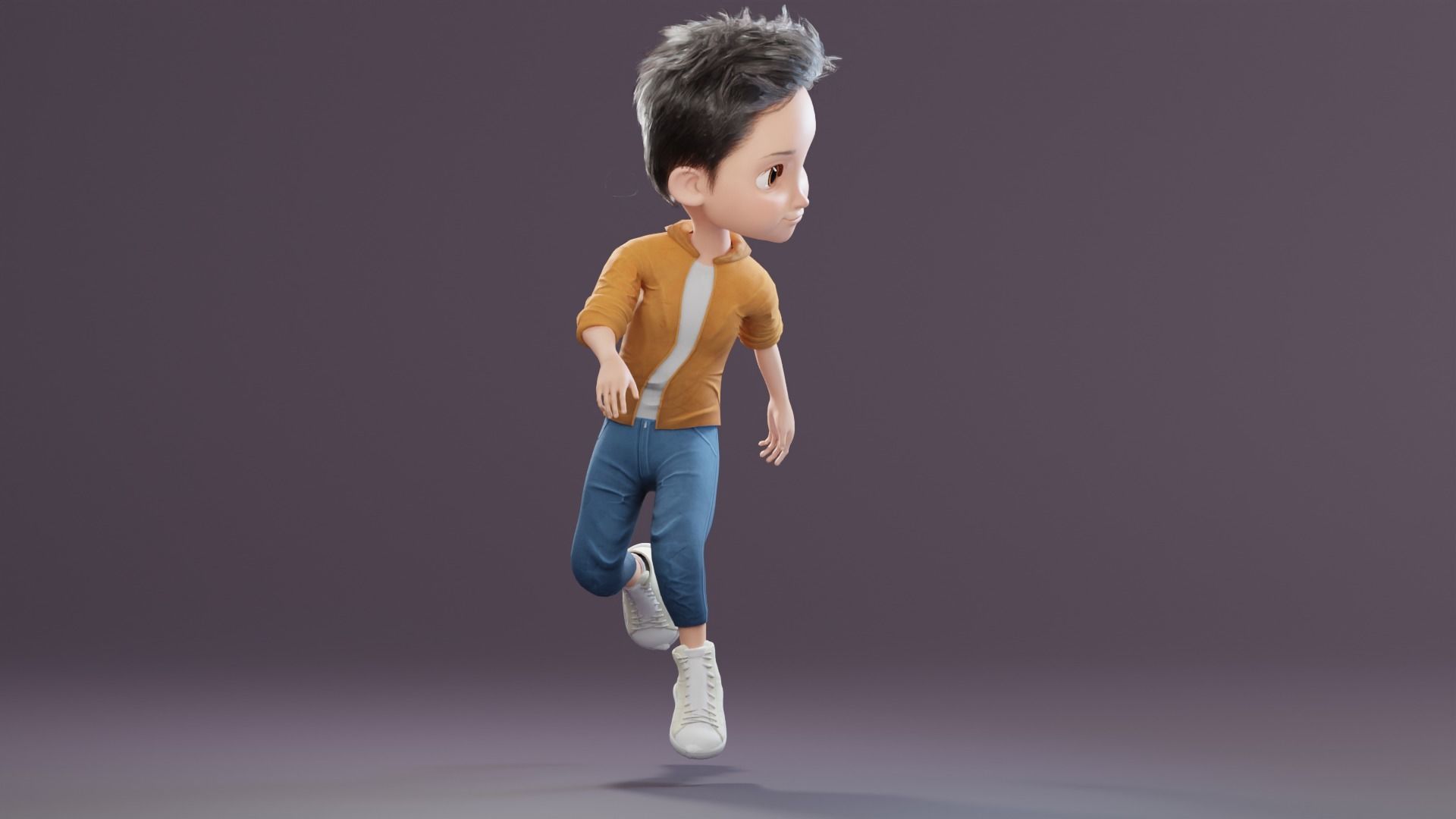 Pixar-Style Kid Boy Character Rigged Low-poly 3D model_20