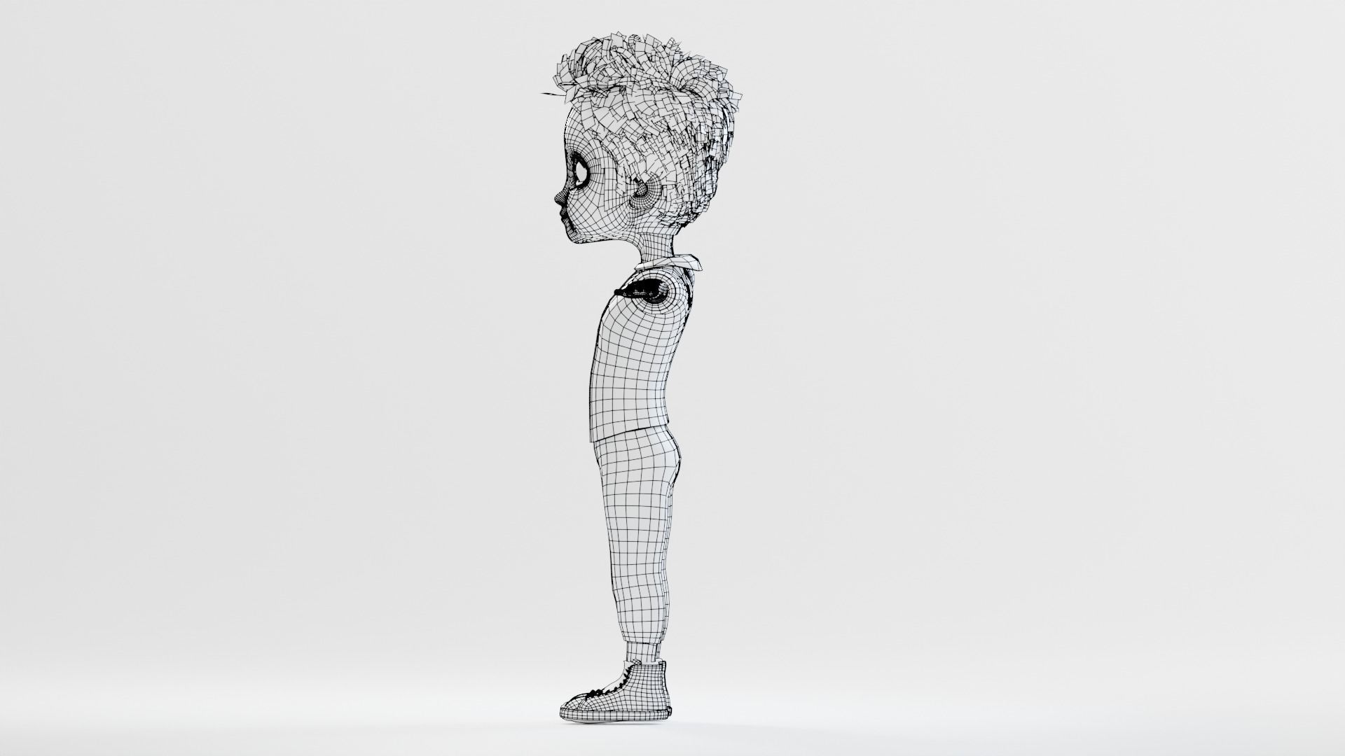 Pixar-Style Kid Boy Character Rigged Low-poly 3D model_58