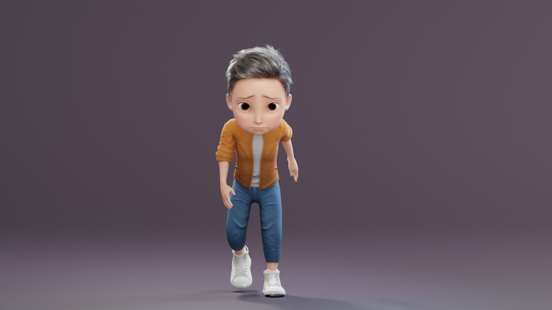 Pixar-Style Kid Boy Character Rigged Low-poly 3D model_40