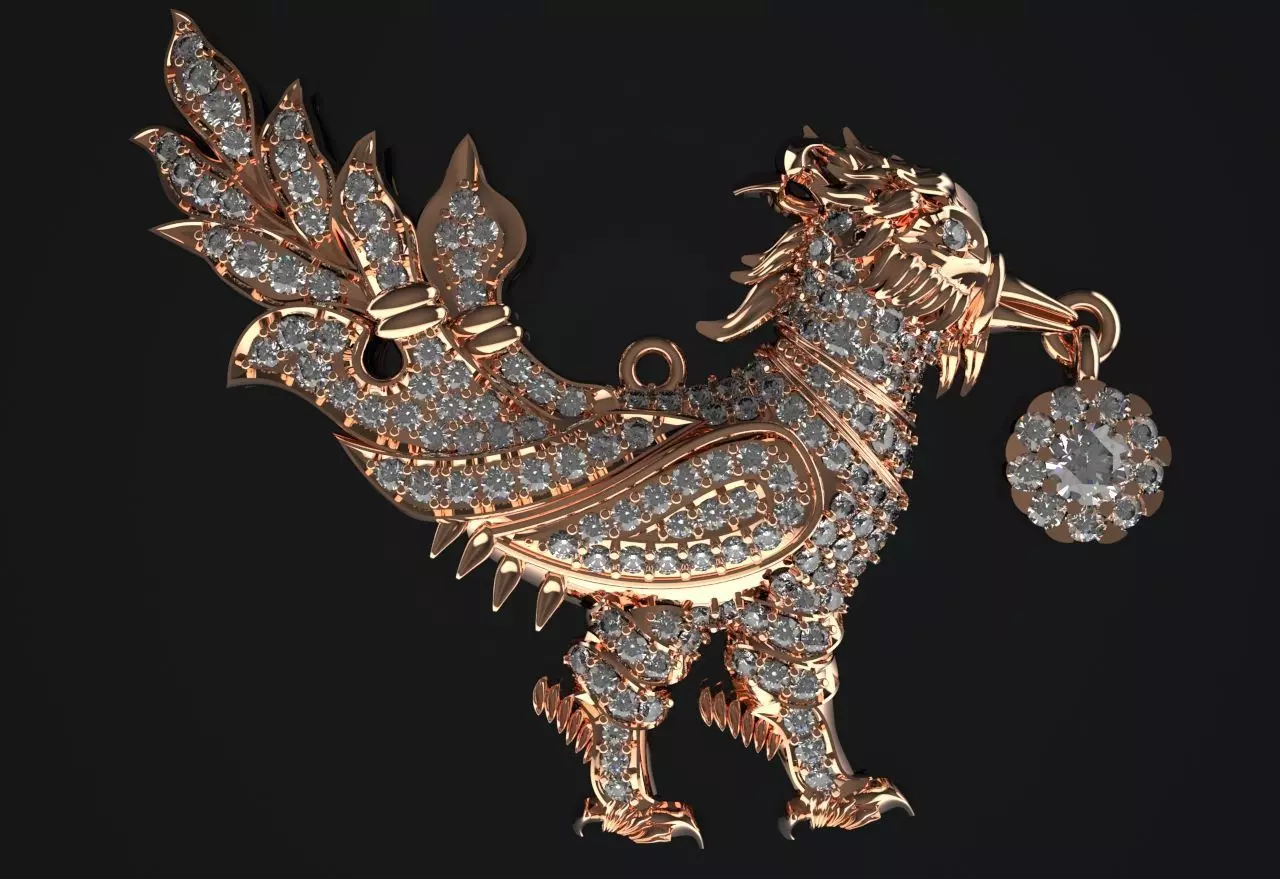 Kinnaree Pendent Jewelry Code-JST015 3D print model_0