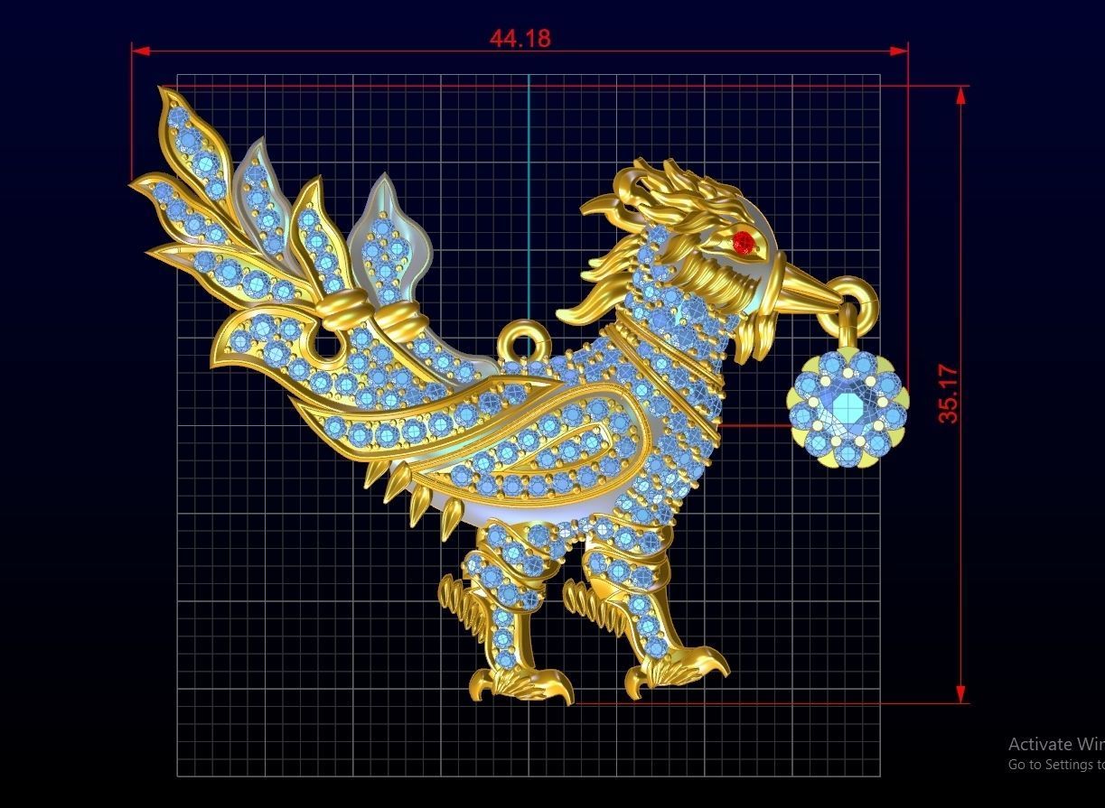 Kinnaree Pendent Jewelry Code-JST015 3D print model_1