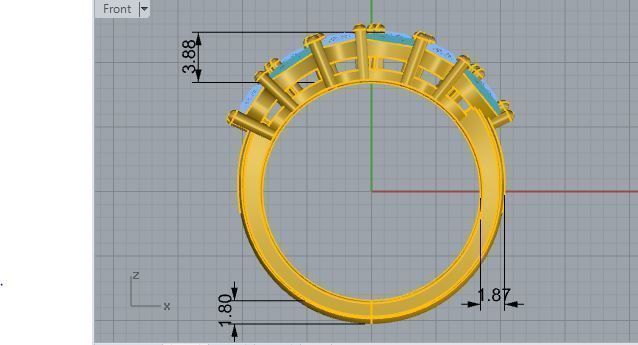 Basket Setting Diamond Ring 3309 3D print model_5
