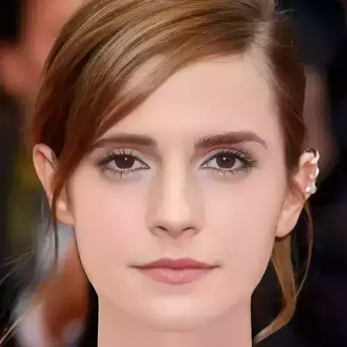 Emma Watson Head - No Hair - Low poly head for game