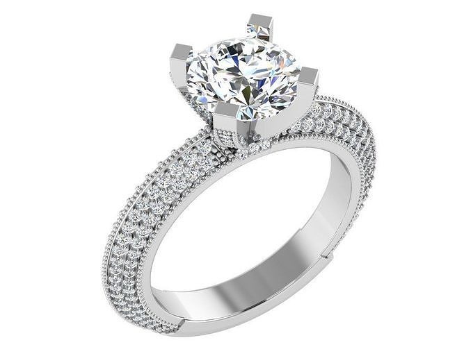 Round Diamond Peg Setting Ring 3310 3D print model