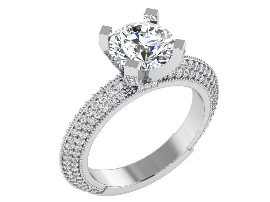 Round Diamond Peg Setting Ring 3310 3D print model_0