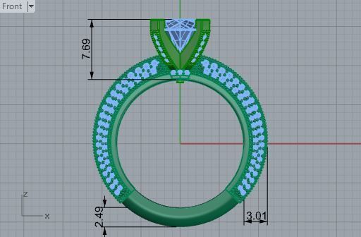 Round Diamond Peg Setting Ring 3310 3D print model_5
