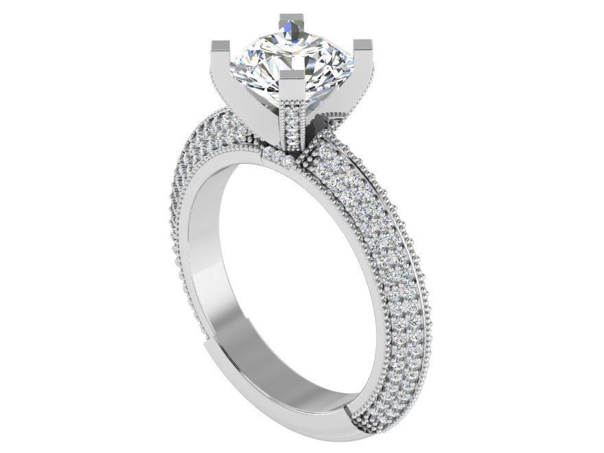 Round Diamond Peg Setting Ring 3310 3D print model_2