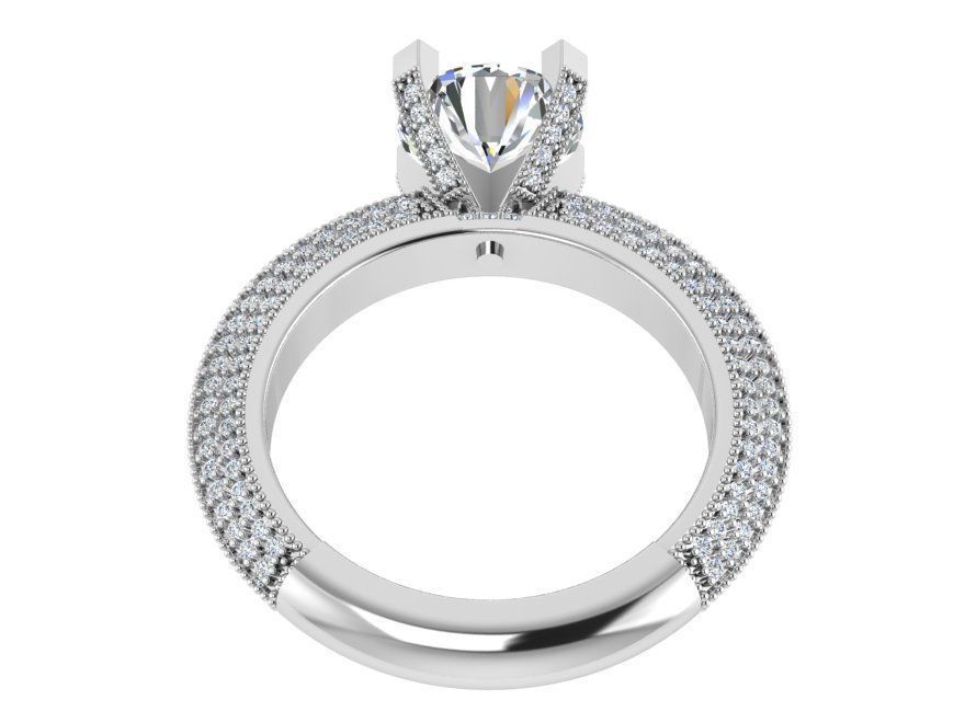 Round Diamond Peg Setting Ring 3310 3D print model_3