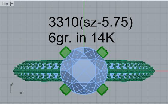 Round Diamond Peg Setting Ring 3310 3D print model_4