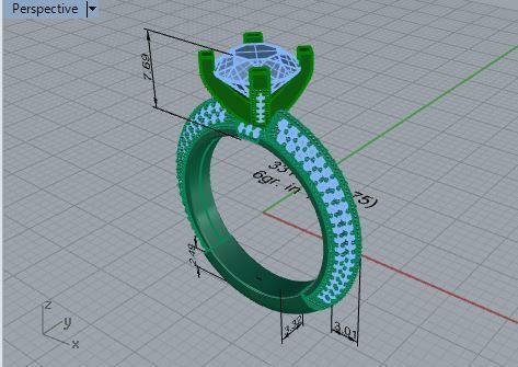 Round Diamond Peg Setting Ring 3310 3D print model_7