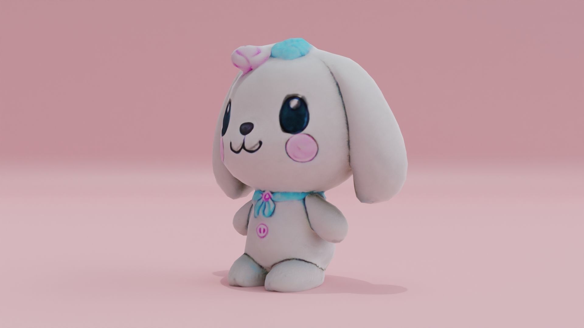 Cinnamoroll Fluffy Toy Low-poly 3D model_1