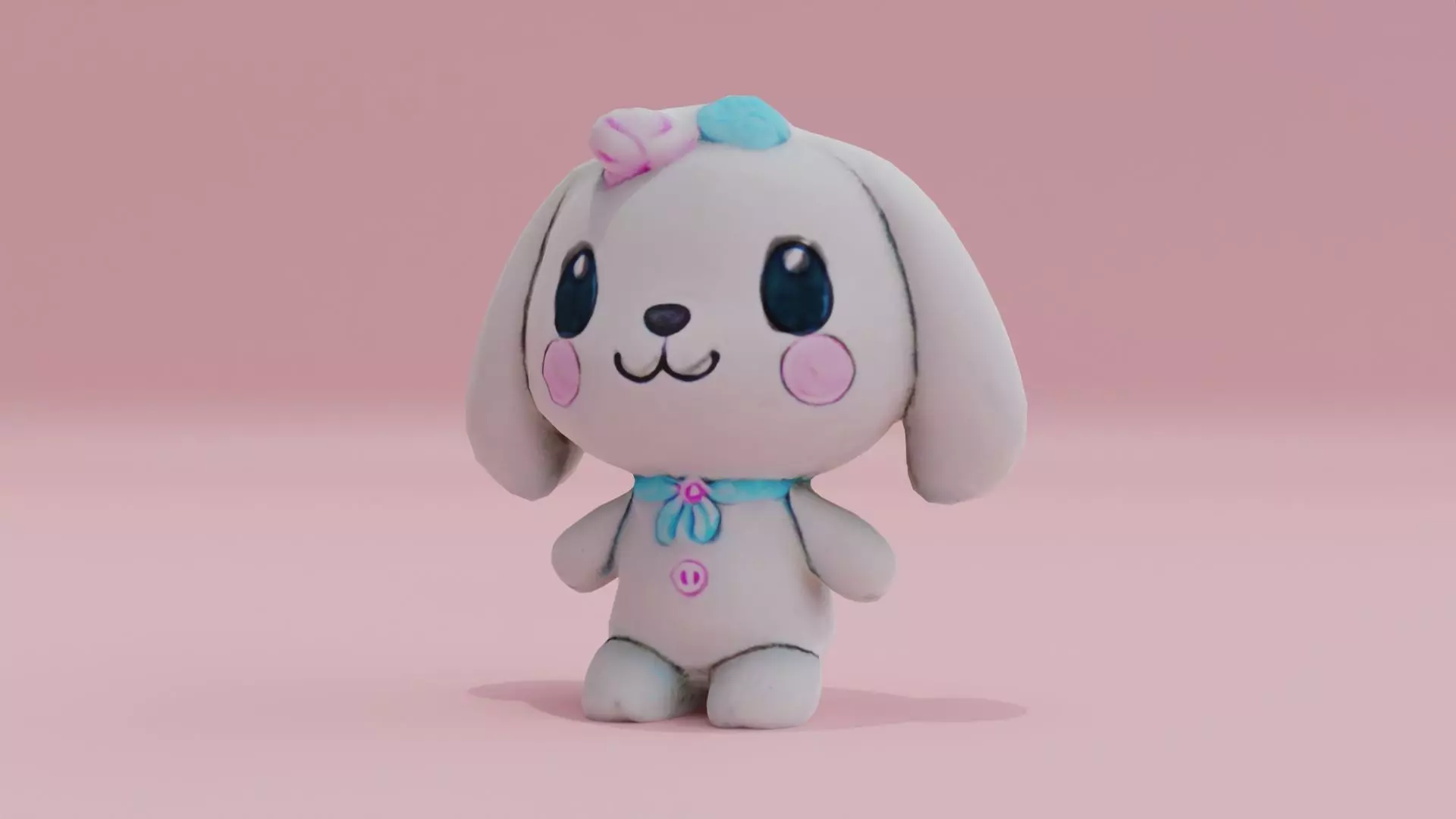 Cinnamoroll Fluffy Toy Low-poly 3D model_0