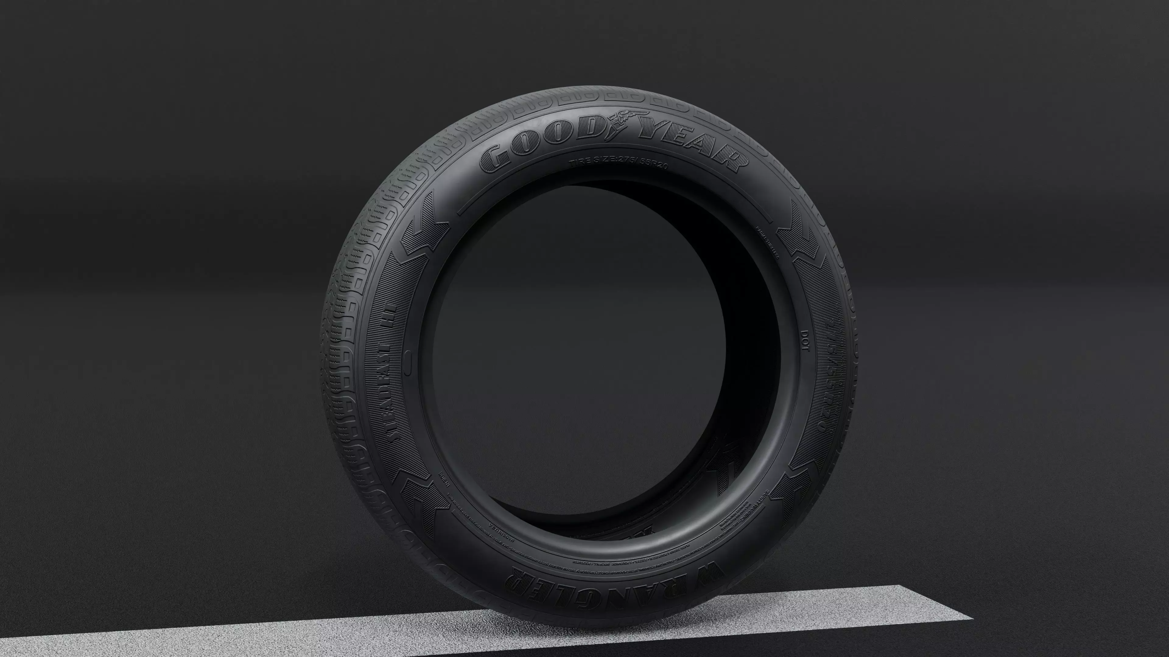 Good Year Lowpoly Tire 03 Low-poly 3D model