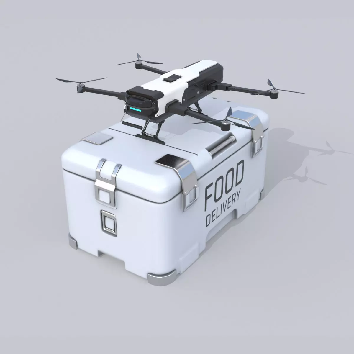 Food Delivery Drone quad copter 3D model_0