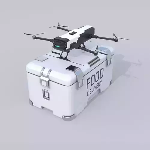 Food Delivery Drone quad copter 3D model