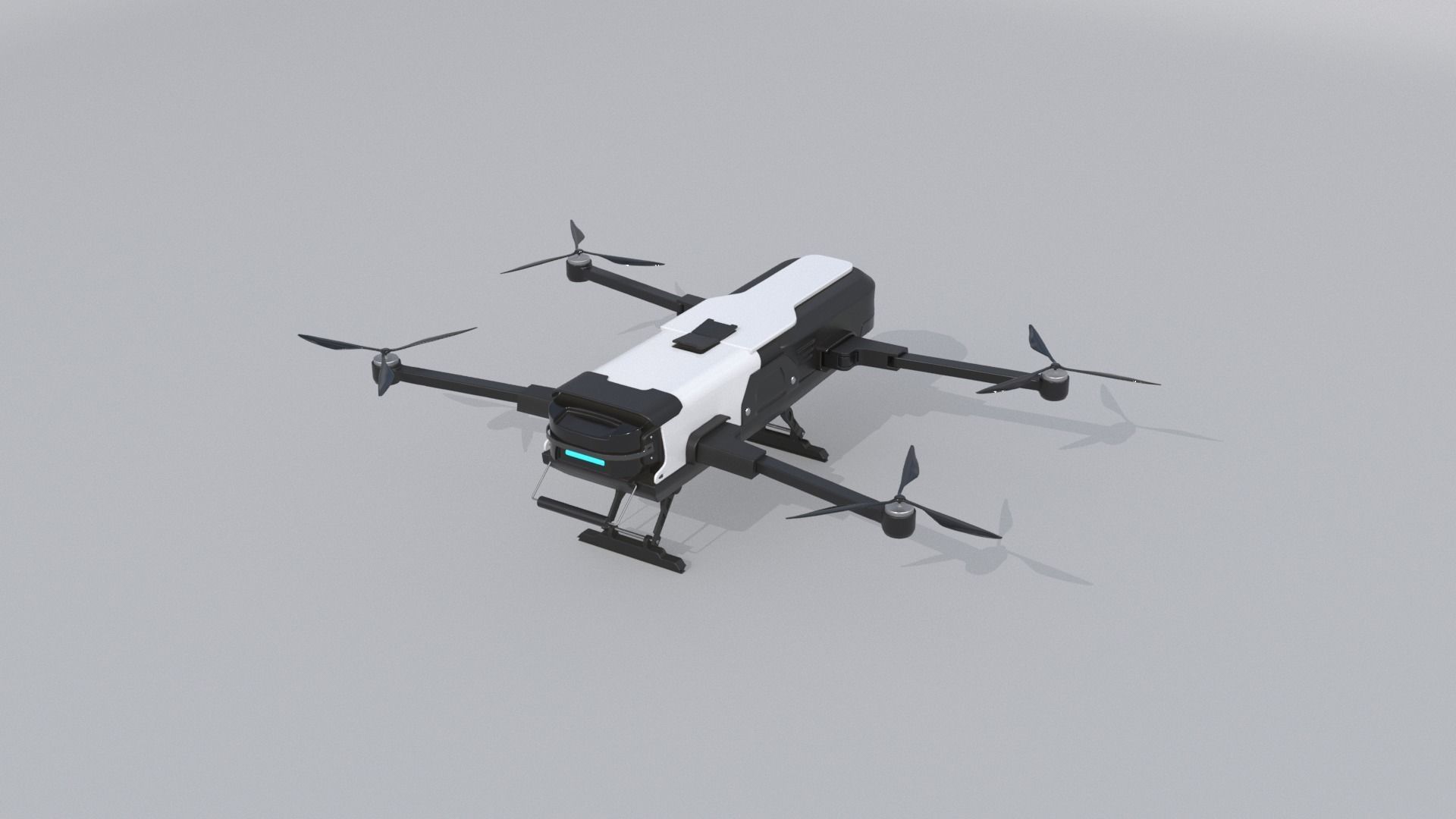 Food Delivery Drone quad copter 3D model_4