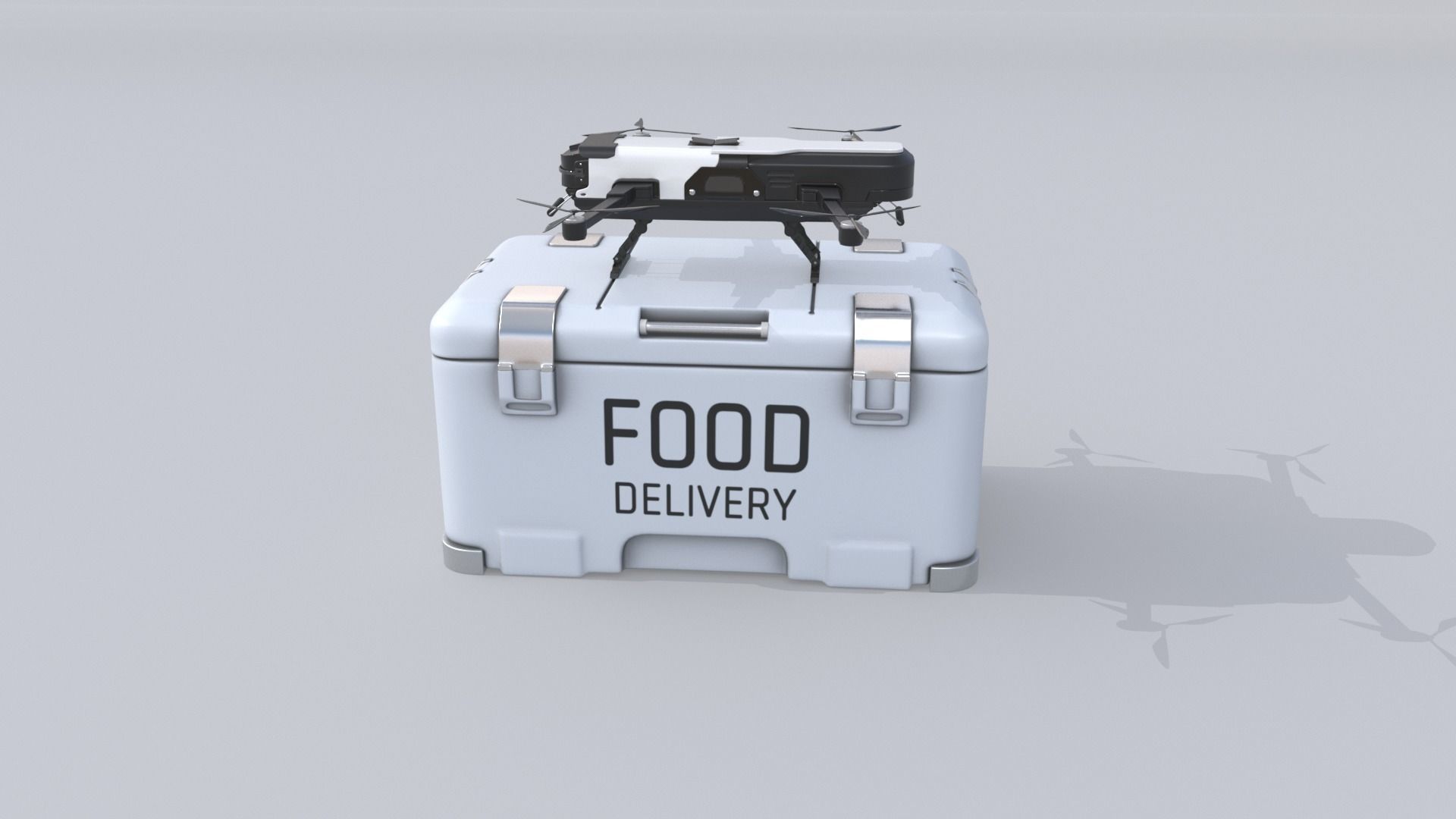 Food Delivery Drone quad copter 3D model_2