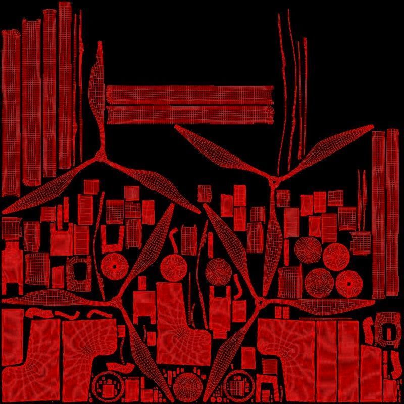 Food Delivery Drone quad copter 3D model_13