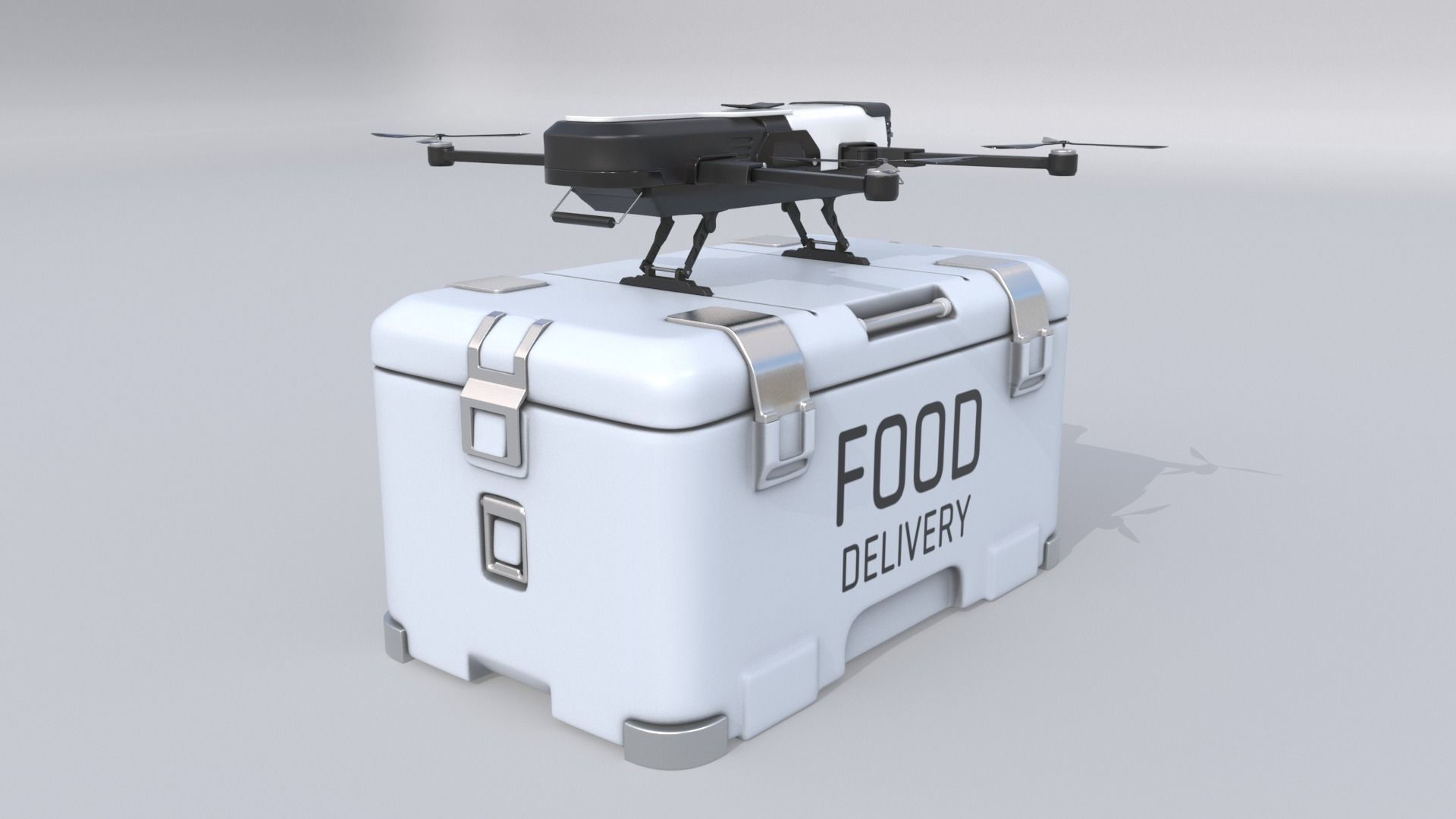 Food Delivery Drone quad copter 3D model_3