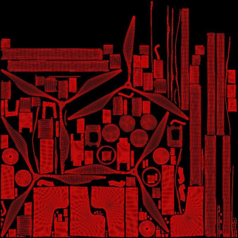 Food Delivery Drone quad copter 3D model_14