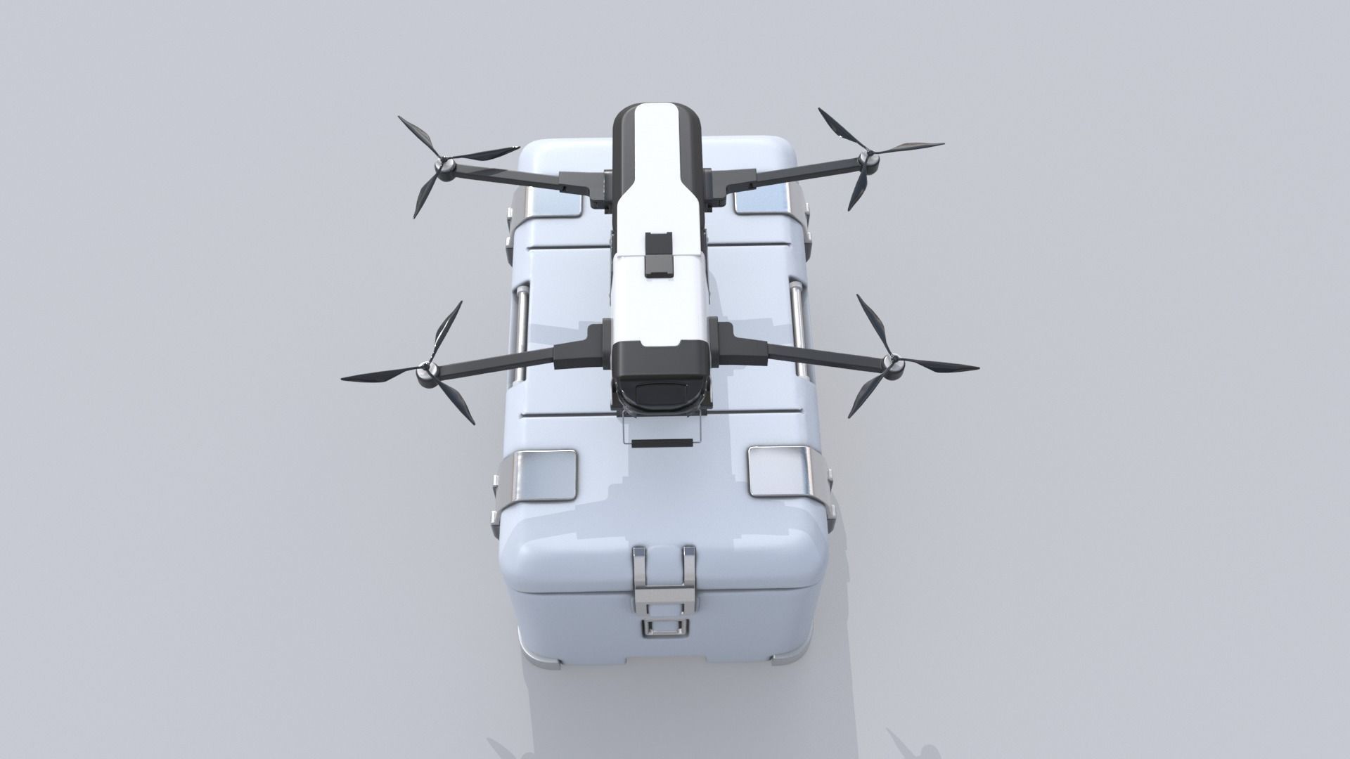 Food Delivery Drone quad copter 3D model_5