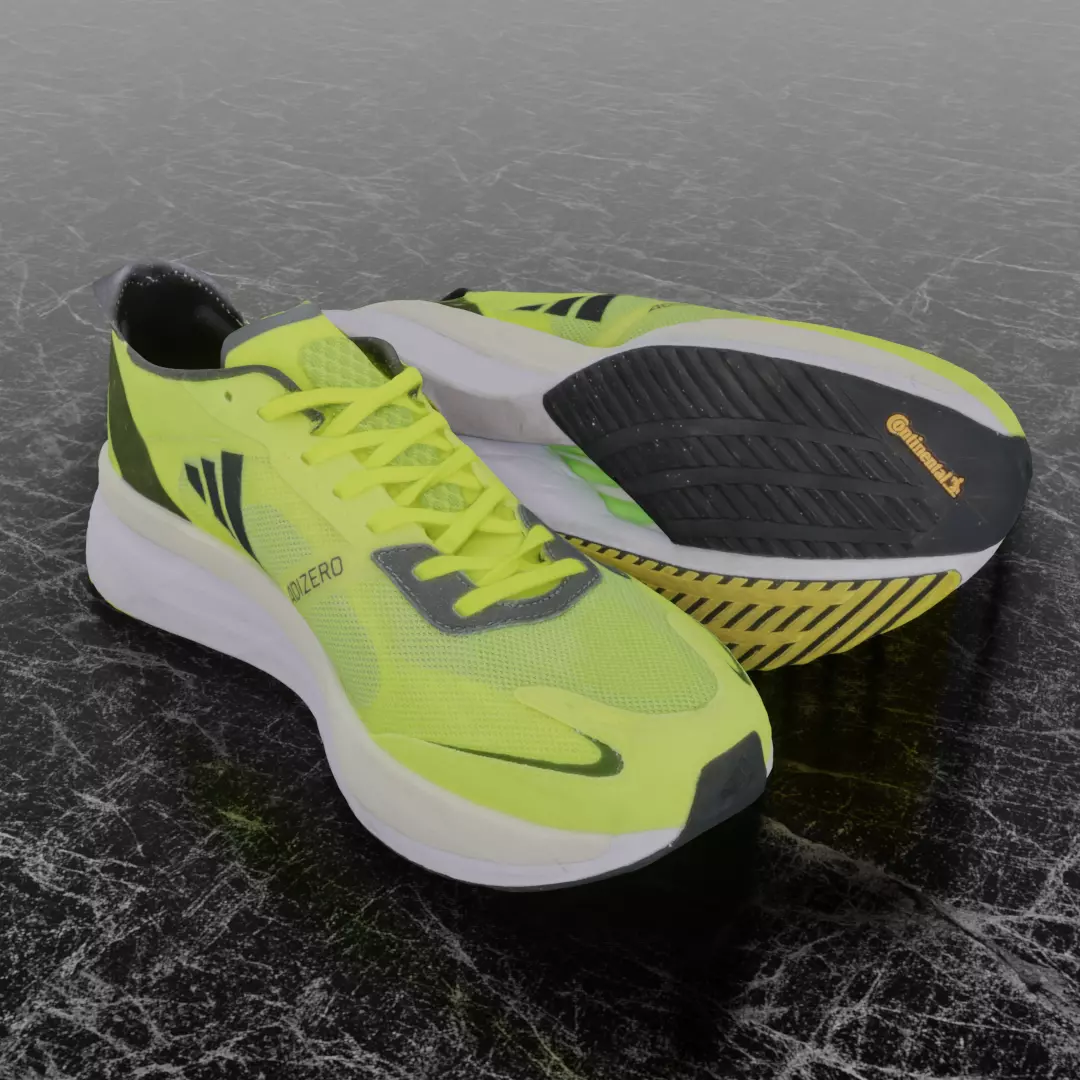 ADIDAS ADIZERO BOSTON 11 3D SHOES - YELLOW Low-poly 3D model