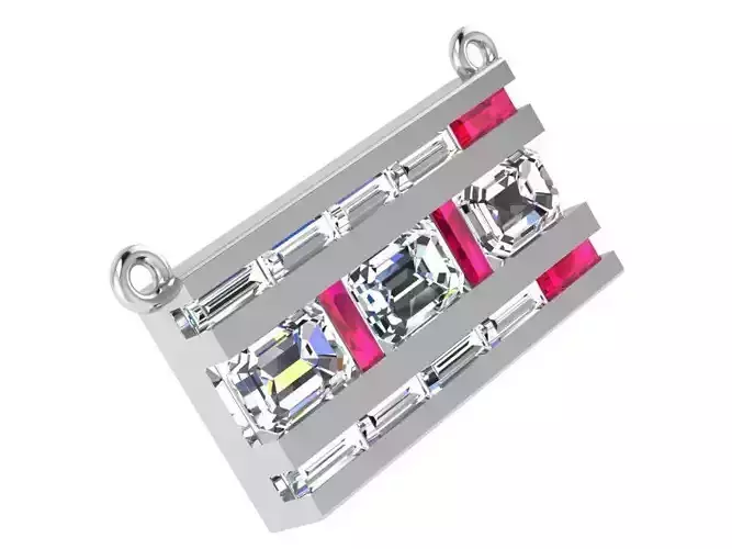 Rectangular Diamond Pendant 3330