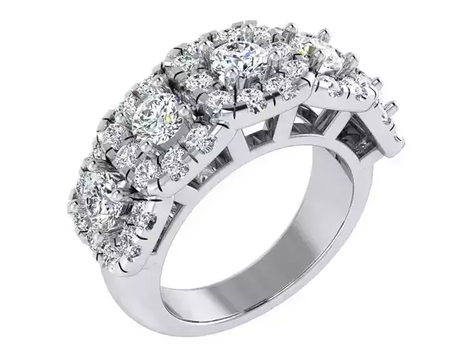 Square Halo Band Ring 3333