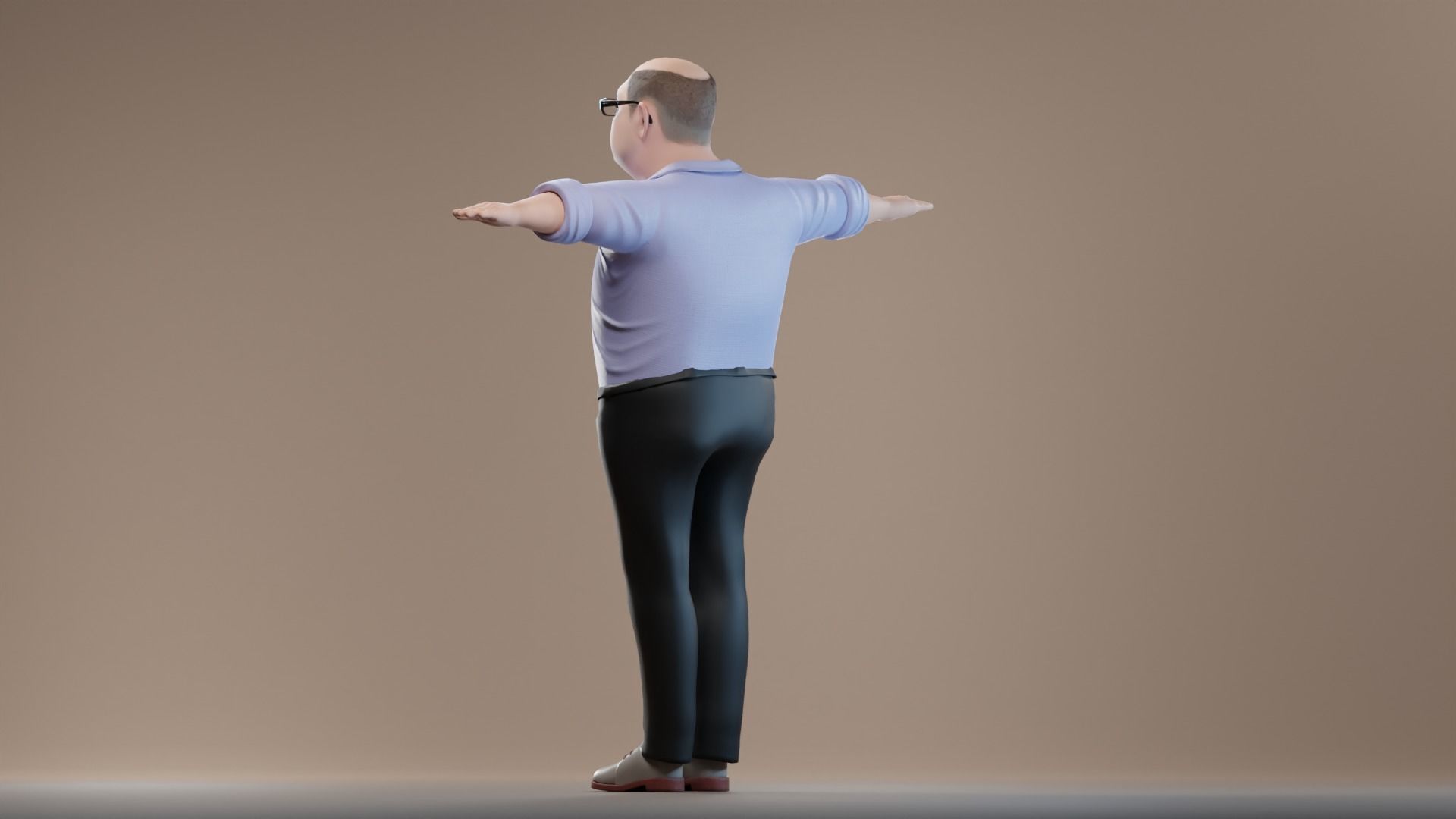 Pixar-Style Uncle Character rigged Low-poly 3D model_58