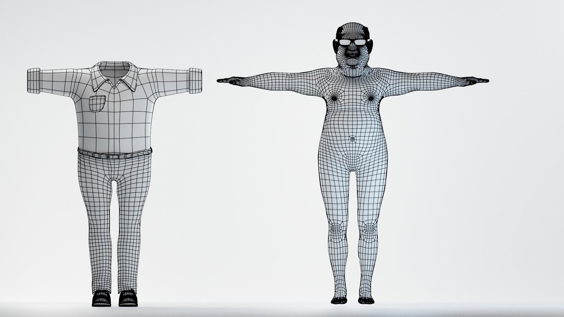 Pixar-Style Uncle Character rigged Low-poly 3D model_52