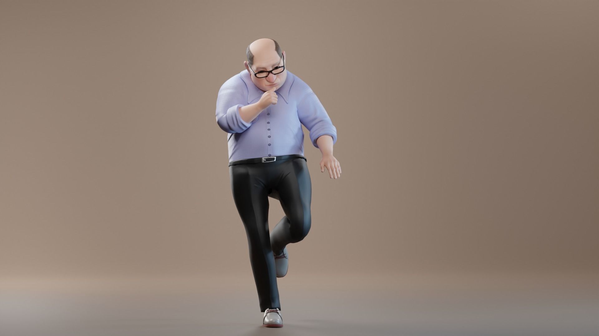 Pixar-Style Uncle Character rigged Low-poly 3D model_14