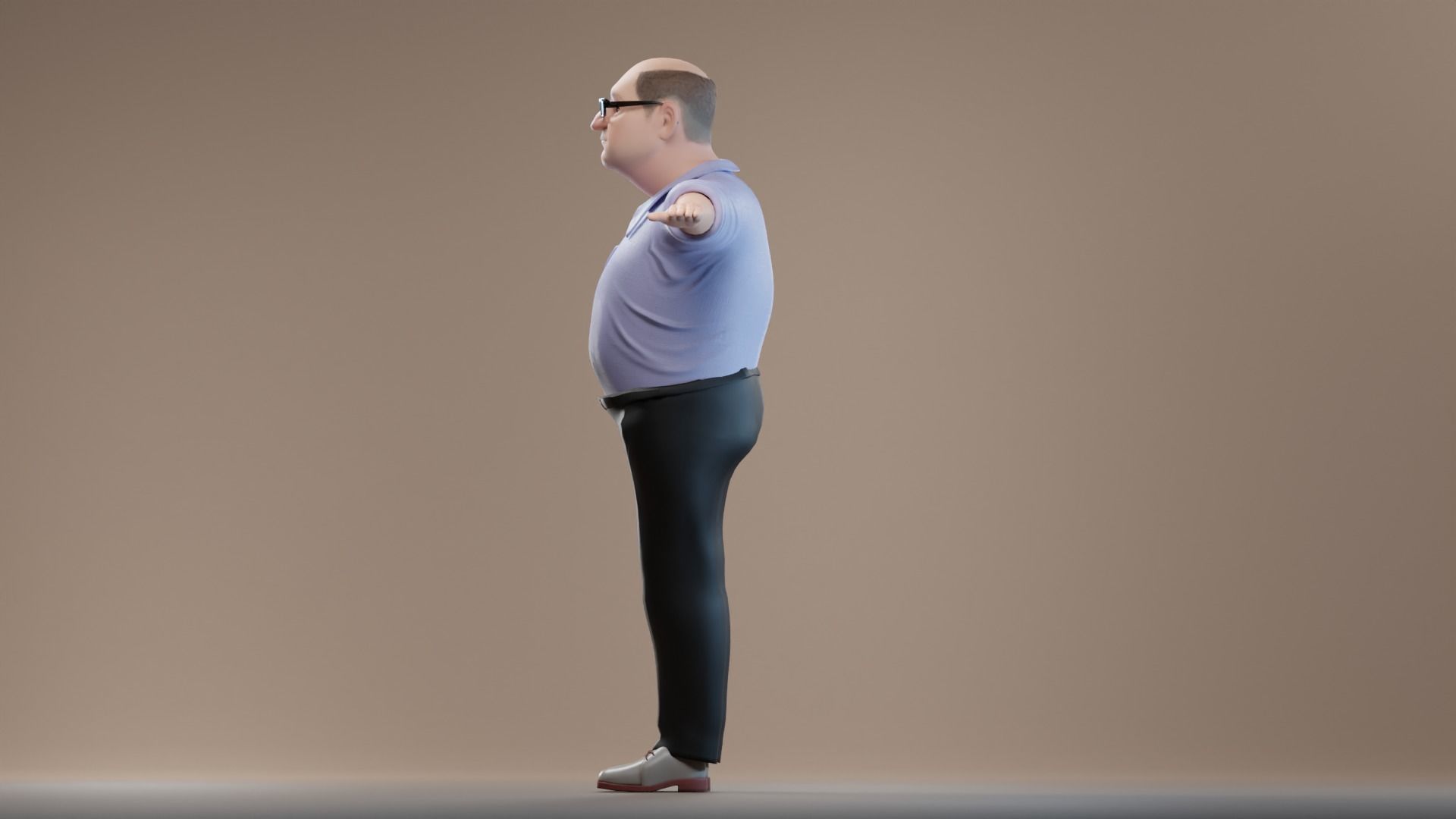 Pixar-Style Uncle Character rigged Low-poly 3D model_56