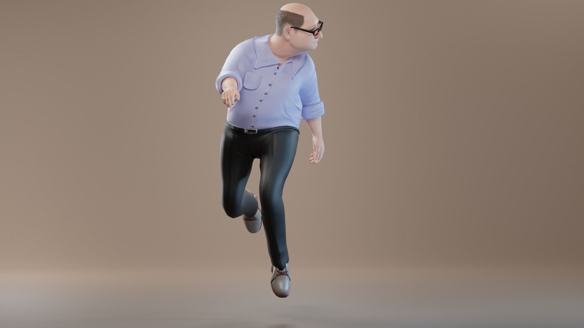 Pixar-Style Uncle Character rigged Low-poly 3D model_8