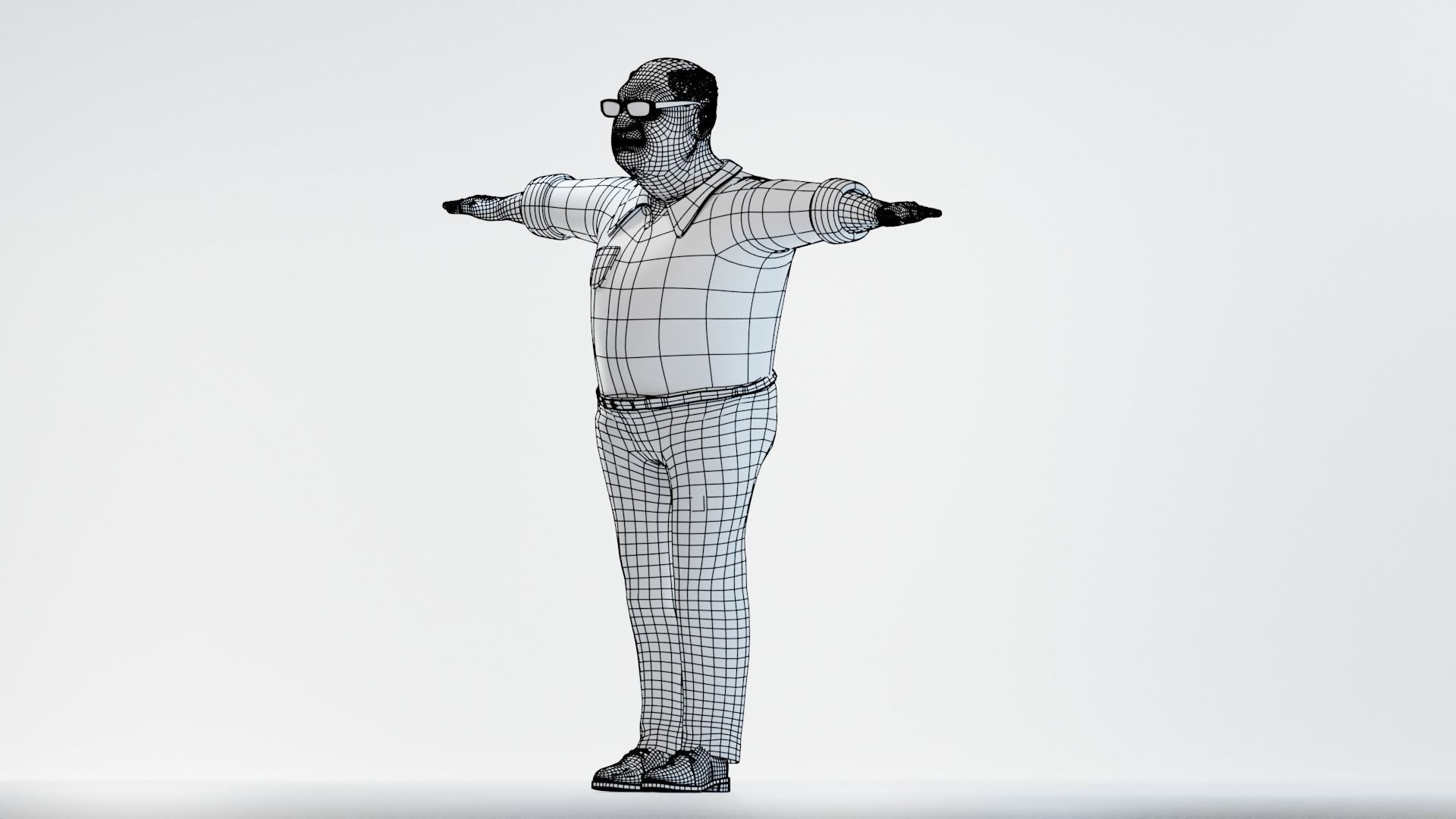 Pixar-Style Uncle Character rigged Low-poly 3D model_55