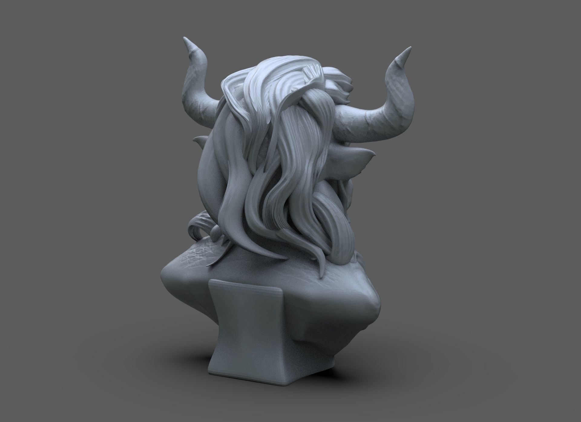 Minotaur Bust 3D print model_3