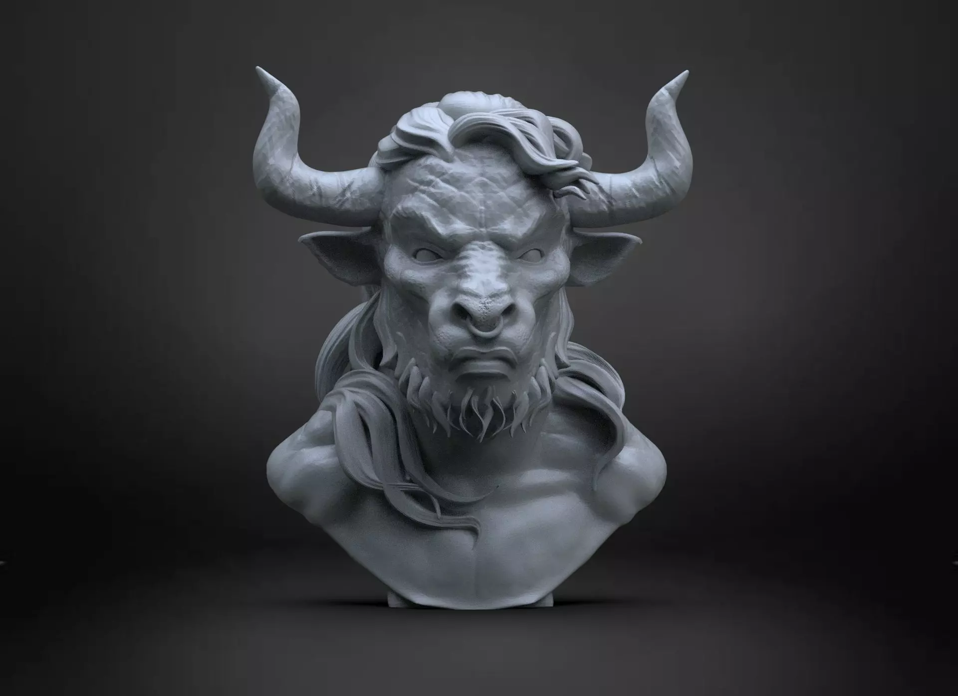 Minotaur Bust 3D print model_0