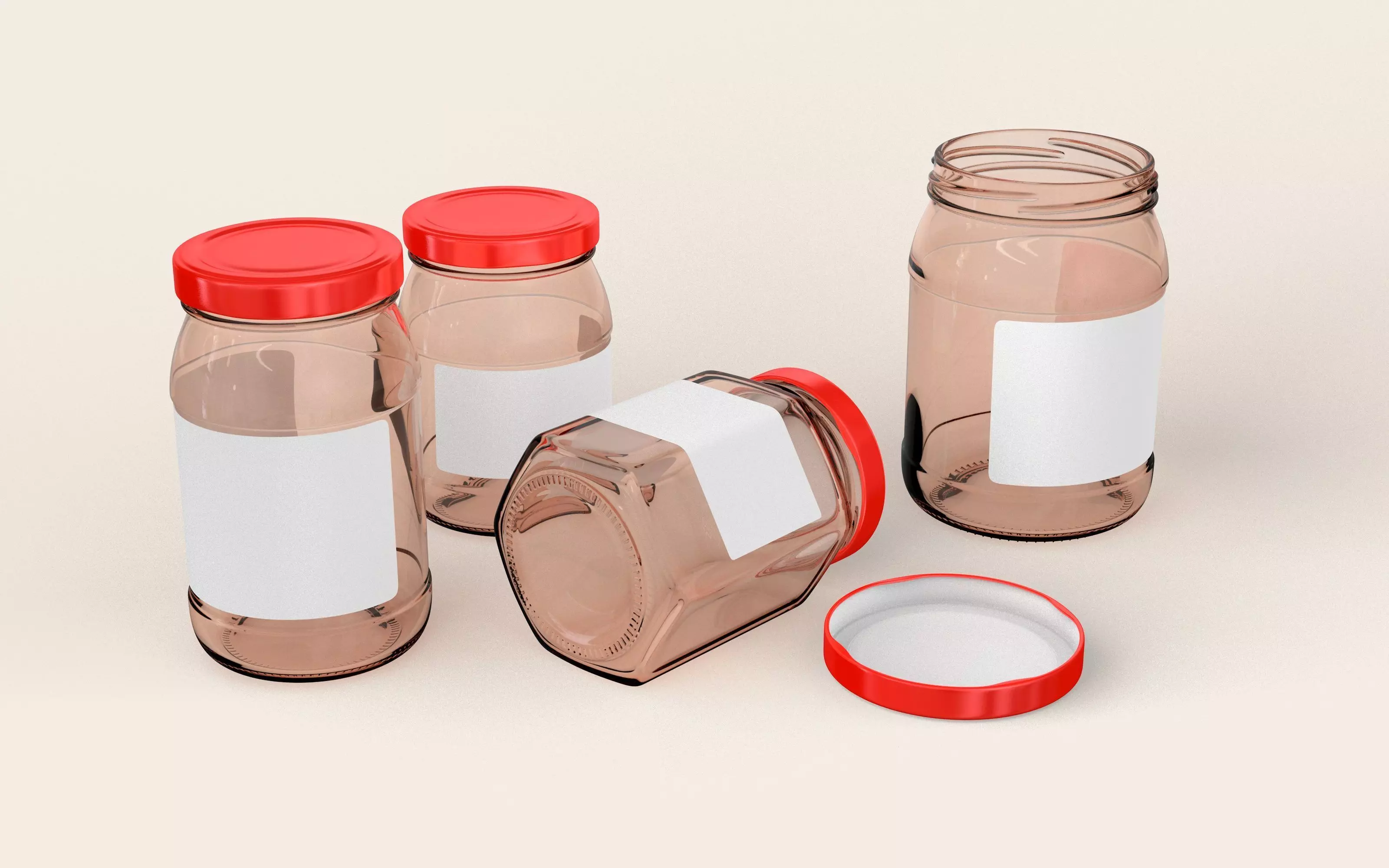 Glass Jars Set 3D model_0