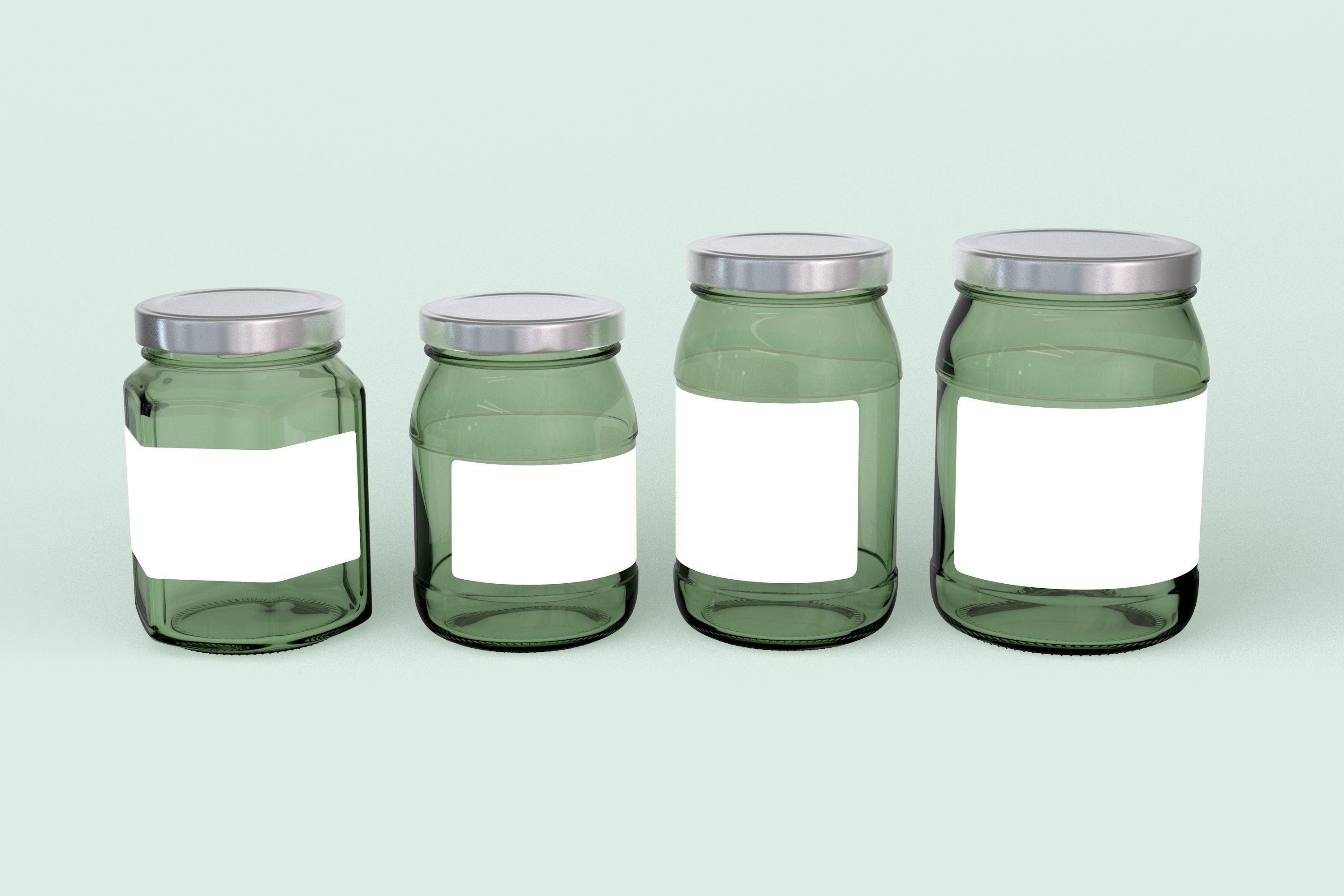 Glass Jars Set 3D model_6