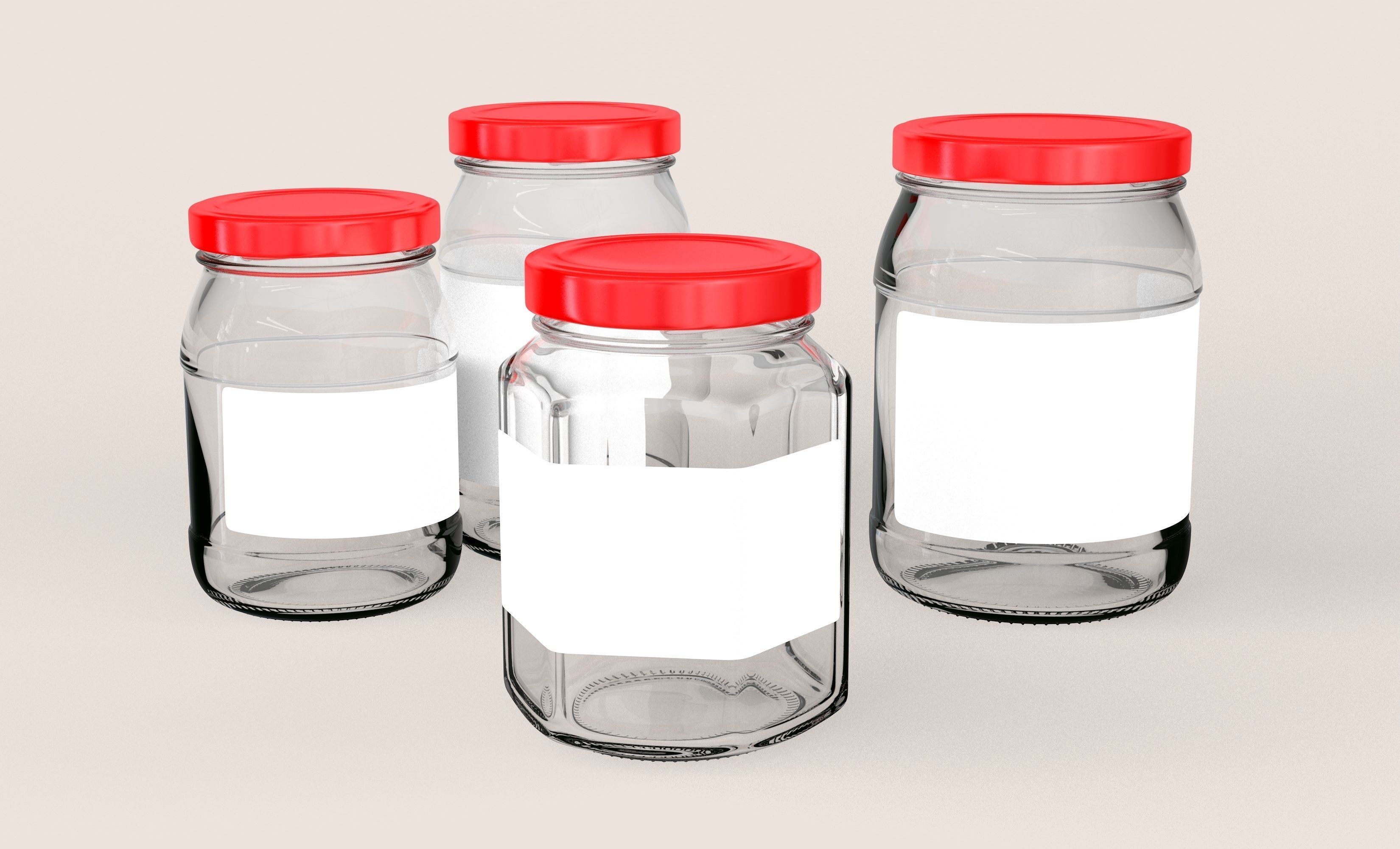 Glass Jars Set 3D model_7