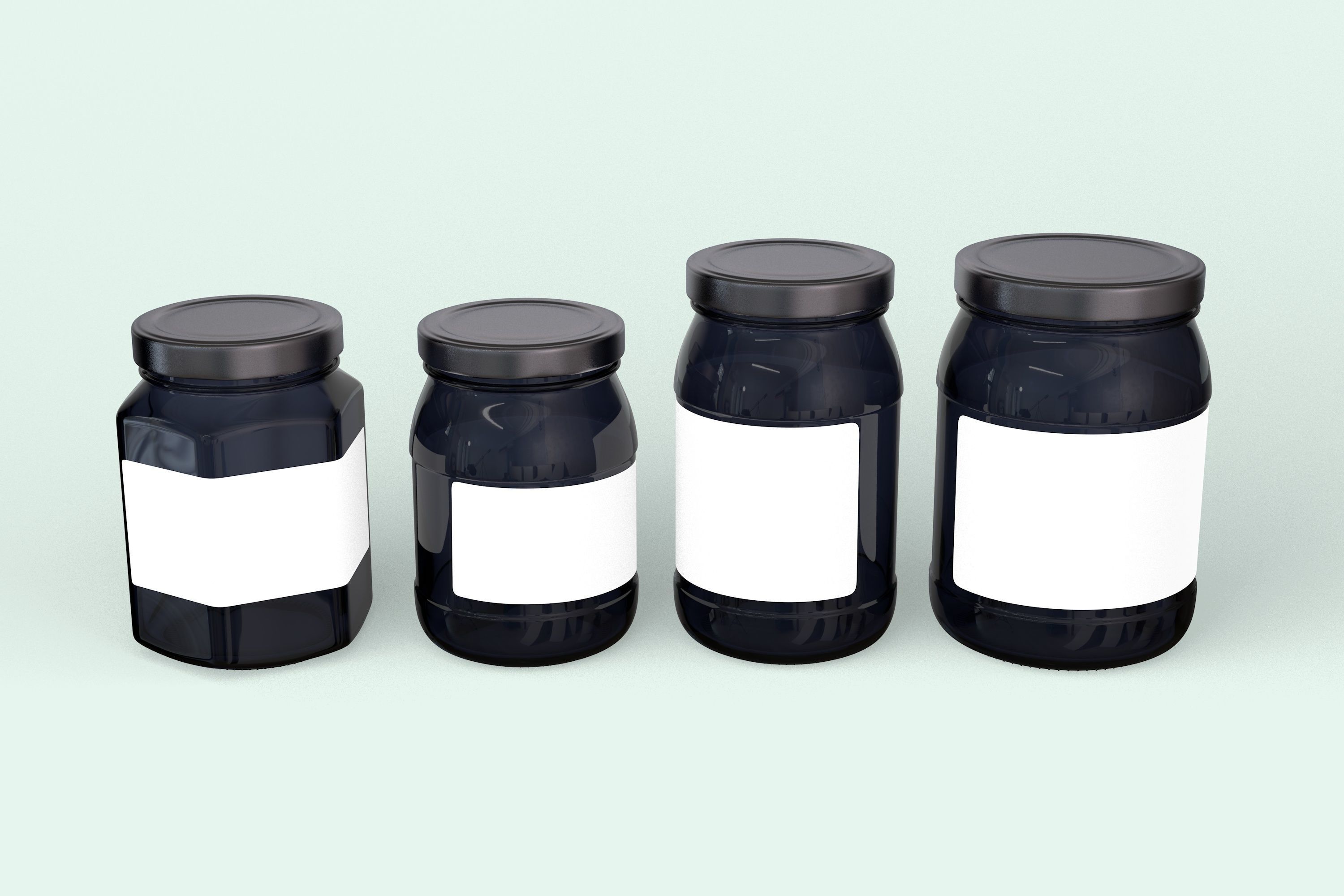 Glass Jars Set 3D model_4