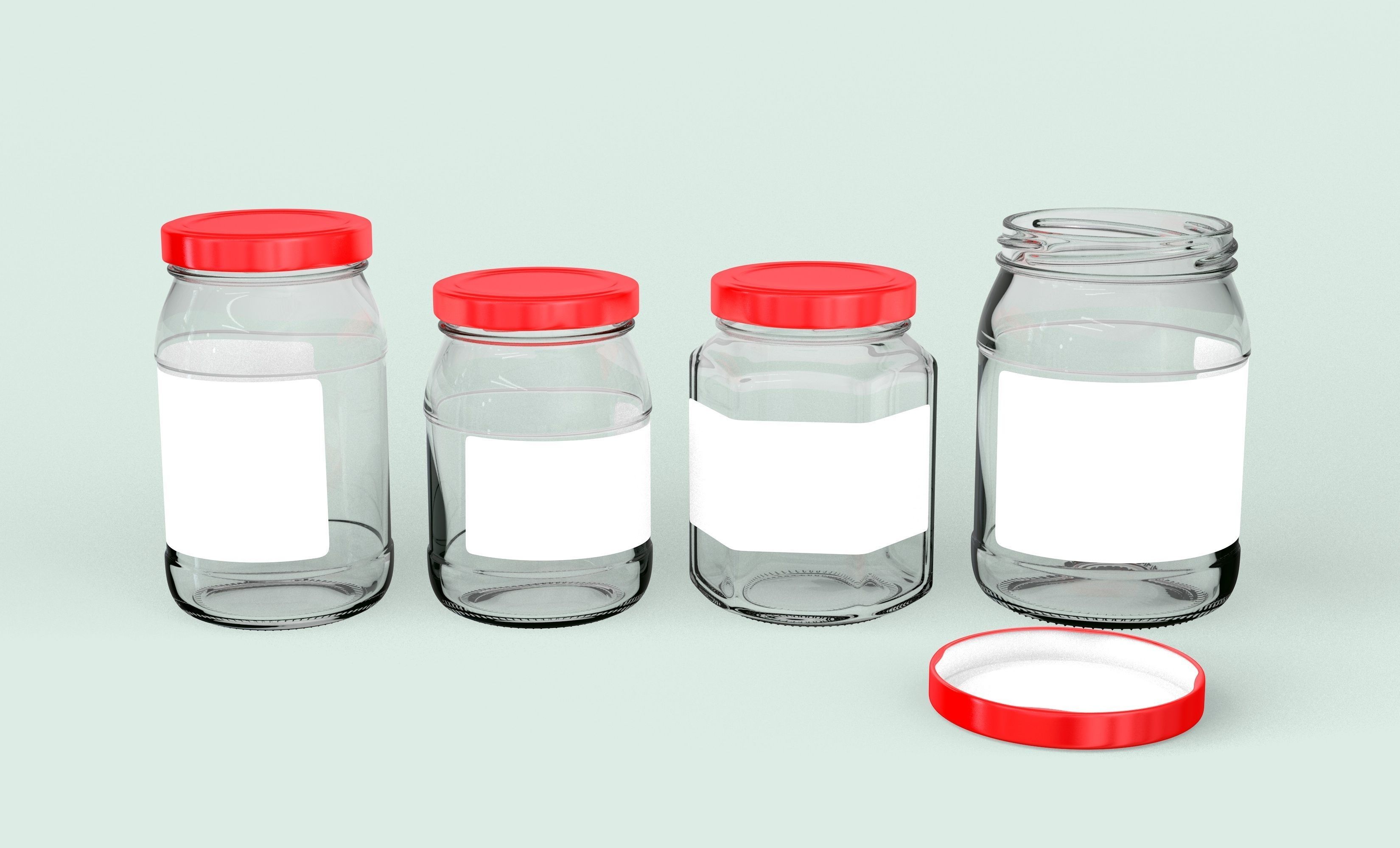 Glass Jars Set 3D model_8