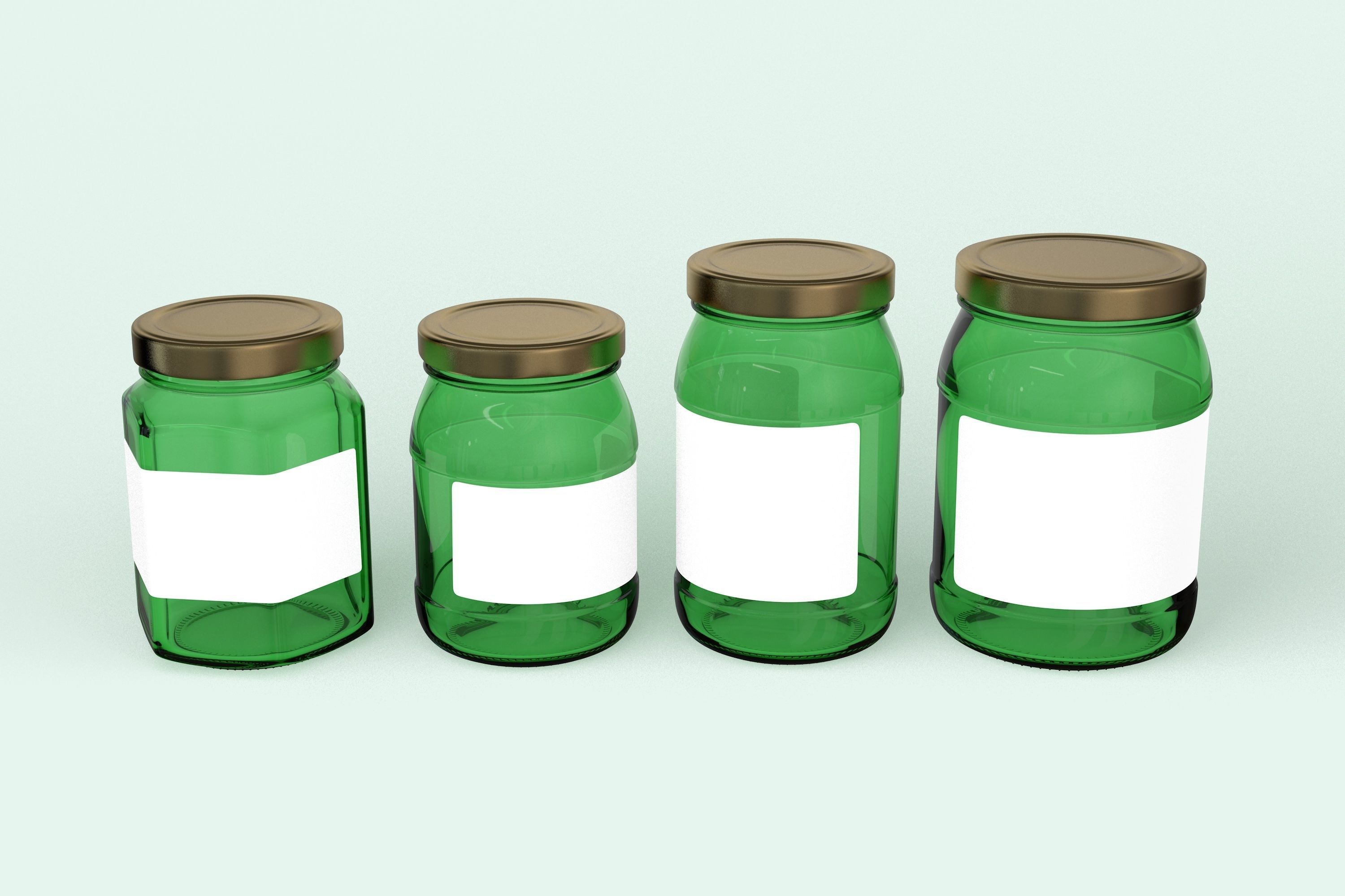 Glass Jars Set 3D model_5