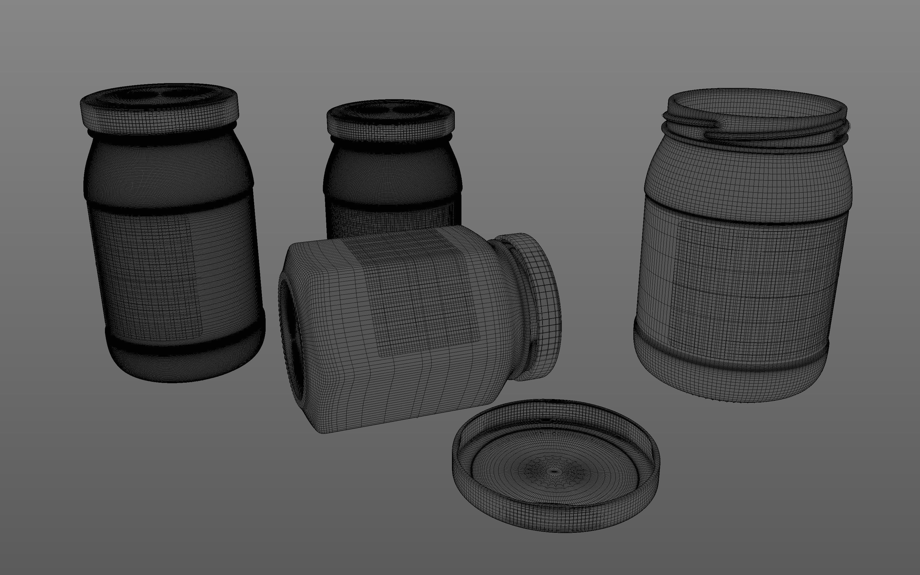 Glass Jars Set 3D model_10