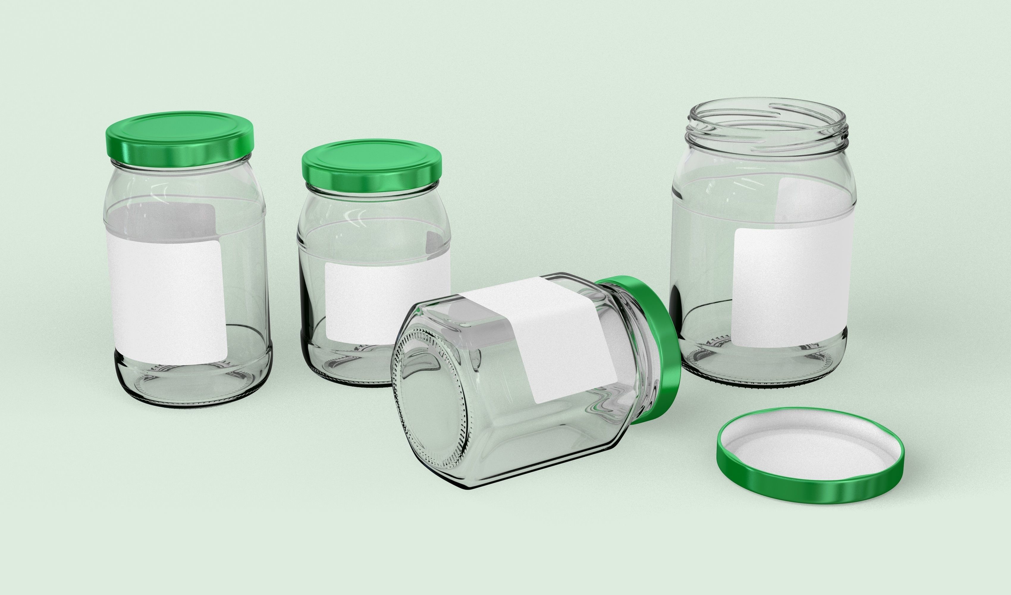 Glass Jars Set 3D model_3