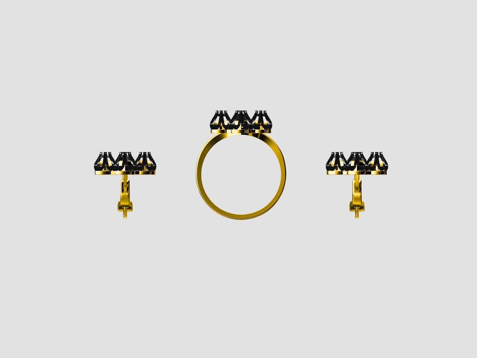 Ring and Earrings  3D print model_2