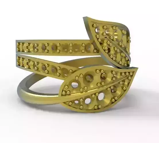 Leaf ring 3D print model